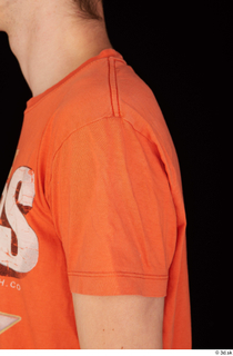 Falcon White casual orange t shirt upper body 0003.jpg